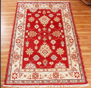 Oushak Living Room Wool Area Rugs Hand Knotted Turkish Oriental Red Carpet 4x6ft - Picture 1 of 13