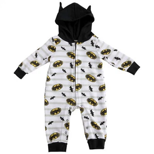 Batman Symbols Infant Hooded Fleece Coveralls with Ears Multi-Color - Picture 1 of 21