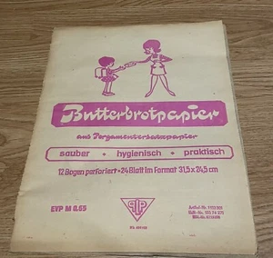 Original DDR Butterbrotpapier in OVP -12 Bogen perforiert 24 Blatt EVP 0,65 Mark - Bild 1 von 4
