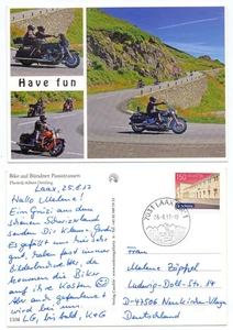 128600 - Have fun - Motorräder auf Bündner Passstrasse - Ansichtskarte, gelaufen - Picture 1 of 1