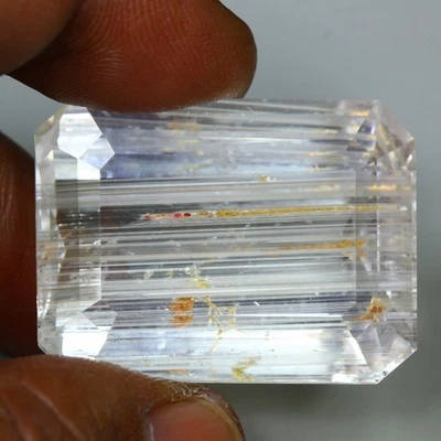 100,30 Cts_Gran Brillo Excelente_100% Natural Sin Tratar GRANDE Topacio Rutilo Blanco Foto 1 de 4