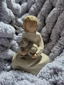 Willow Tree Angel of Kindness Figurine Holding Kitty Cat 1999 Susan Lordi - Picture 1 of 6