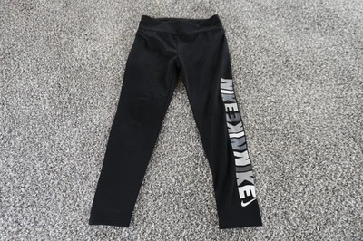 Nike Dri-Fit Leggings Youth Girls Large 6X Black Stretch Athletic Gym Pants Logo - Image 1 of 4