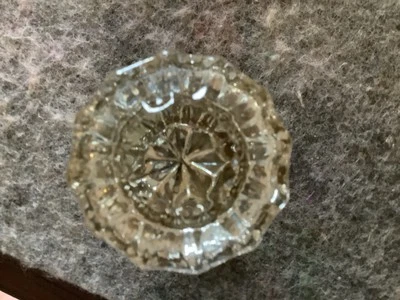 "Manija de perilla de puerta de vidrio vintage cristal transparente 12 puntos tono plata 2""" Foto 1 de 4