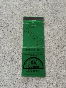 La Cueino Restaurant Springfield Oregon Vintage Matchbook Cubierta 334 - Imagen 1 de 1