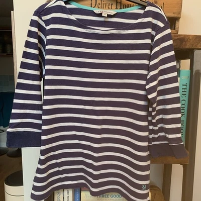 Womens Crew Clothing Breton Top Navy/white Stripe (size 10) - Image 1 of 4