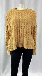 American Eagle Damen Pullover Gelb Langarm Pulli Zopfmuster Gr. M - Bild 1 von 3