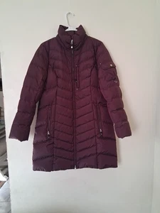 Eddie Bauer Jacket Womens Purple Goose Down Puffer Coat Size L A7 - Picture 1 of 13