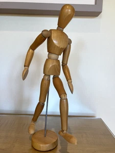 Vintage 12" Wooden Drawing Art Figure Moveable Joints Art Drawing - Picture 1 of 4