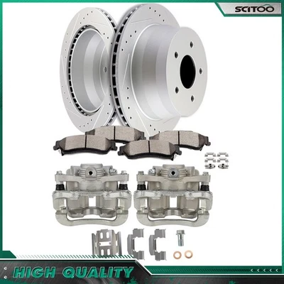 For 1998-05 GMC Jimmy Rear Brake Calipers Rotors Ceramic Pads Diver Passenger - Imagem 1 de 4