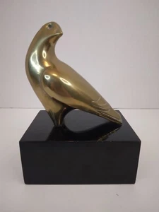 Brass Pair of Doves 7.25 Inches Tall Figurines - Picture 1 of 10