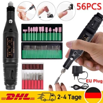 56Tlg Maniküre Profi Elektrisch Nail Art Nagelfräser Nagelfeile Set Pediküre DHL - Bild 1 von 4