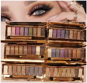 Diamond Eye Shadow Palette & Makeup Brush Professional 9 Colour Cosmetics Beauty - Picture 1 of 18