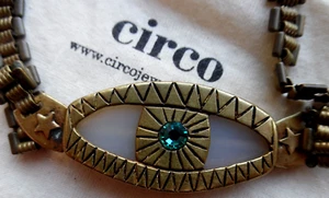 Circo - Brass/Agate Crystal evil eye short necklace - - Picture 1 of 6