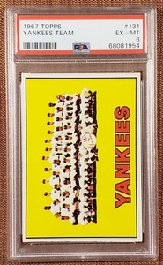 1967 Topps #131 New York Yankees Baseball Card PSA 6 Mantle Richardson Bouton - Picture 1 of 2