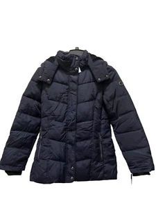 Calvin Klein Down Quilted Full Zip Puffer Jacket Hooded Mid-length Coat Sz M - Picture 1 of 10