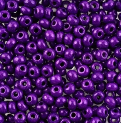 Metallic Glass Seed Beads Czech Deep Purple 6/0 ~ 22 grams - Image 1 of 4