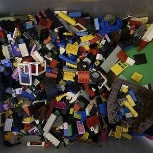 LEGO 1 lb Bag Bricks Parts Pieces Clean Genuine Bulk Lot - 1 MiniFig Per Bag - Picture 1 of 2