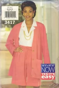 Chaqueta Corta de Costura Patrón Butterick Mujer Ver y Coser Talla 12-16 De Colección c1994 - Imagen 1 de 1