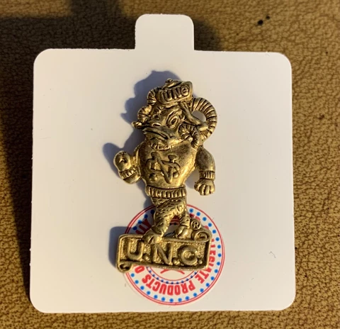 UNC Rameses Ram Mascot University of North Carolina Offical Hat Tie Lapel Pin Cover