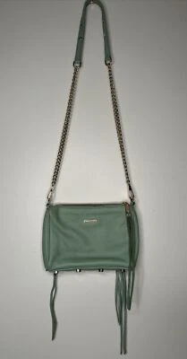 BOLSO BANDOLERA CLUTCH REBECCA MINKOFF MINI 5 CREMALLERA en verde Aloe Foto 1 de 4