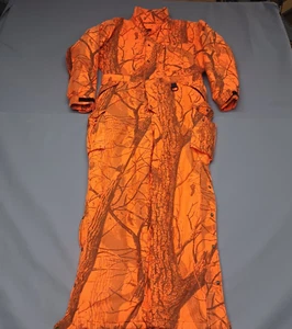 Cabelas Coveralls Men Large Tall Blaze Orange RealTree Hardwood Dry Plus Hunting - Picture 1 of 21