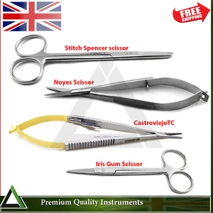 Micro Surgical Suture Stitch Scissor Tissue Iris Gum Castroviejo Needle Holder  - Picture 1 of 5