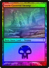 Snow-Covered Swamp FOIL Coldsnap HEAVILY PLD Basic Land MAGIC MTG CARD ABUGames