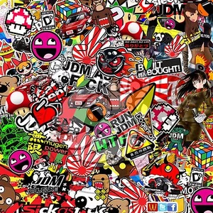 Sticker Bomb Japan Drift 500mm by 500mm sheet Euro Vinyl Decal Wrap Dub - Picture 1 of 1