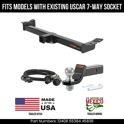 Enganche de remolque Jeep Wrangler 04-06 cableado de 4 pines ajuste de bola de 2" con enchufe USCAR 4K Foto 1 de 4
