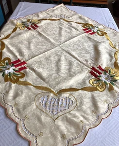 Mantel, motivo navideño, poliéster, lavable, 33,5 x 32,5 pulgadas - Imagen 1 de 5