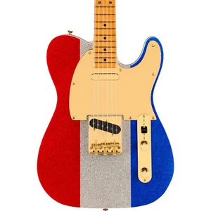 Fender Buck Owens Telecaster Ltd Ed Electric Guitar, Red Silver & Blue Sparkle - Picture 1 of 3