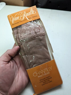 Pantimedias Chantilly Estilo 250 Van Raalte Opacas Encaje Demi Toe De Colección NOS Foto 1 de 4