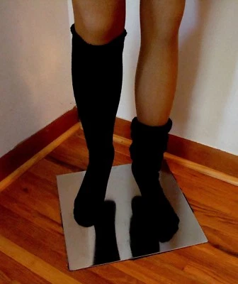 4 Calcetines Negros Inclinados Rodilla Scrunchie LG Largo Hooters Uniforme Disfraz de Halloween  Foto 1 de 4