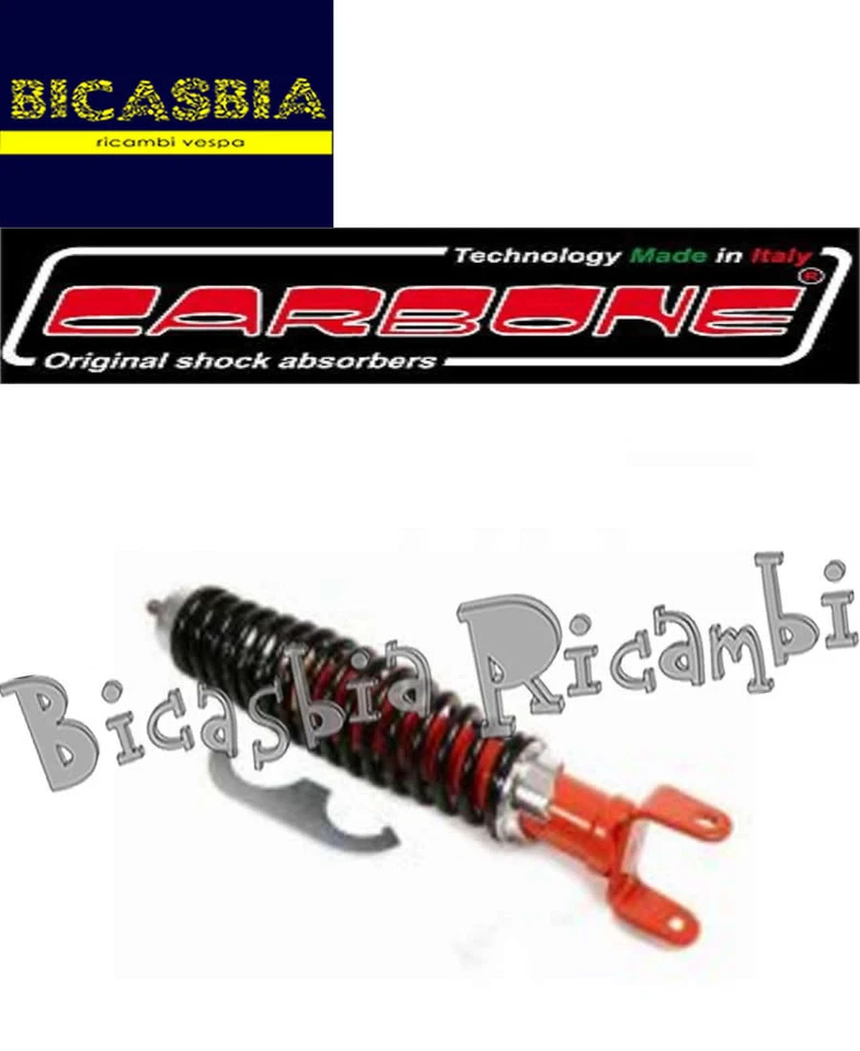 1986 Stoßdämpfer Hinten Karbon Verstellbar Rot Vespa 125 ET3 Spring - Bild 1 von 1