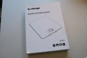 ACCUWEIGHT 201 Digital Kitchen Scales with Tempered Glass Platform Electronic - Picture 1 of 7