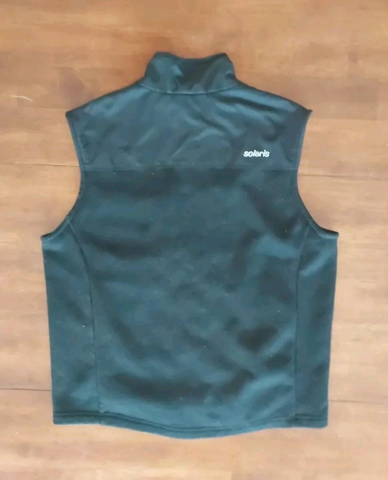 Solaris Vest Mens Large Fleece Full Zip Pockets Outdoors Hiking Logo stretch Tec - Image 1 of 4