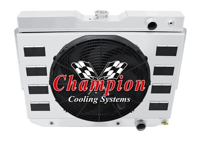 Radiador DR 3 filas, ventilador de 16", cubierta con aletas - Chevrolet Biscayne LS 1960-1965 intercambio Foto 1 de 4