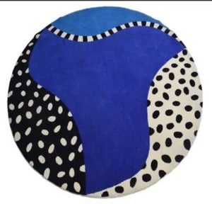 New Modern Hand Tufted Round Shape Area Rug 100% New Zealand Carpet for Bedroom - Picture 1 of 5