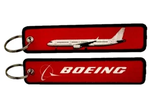 RARE BOEING AIRLINES EMBROIDERED TAG KEYCHAIN/KEY RING...NOT EASILY FOUND.. - Picture 1 of 1