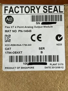 1794-OE4XT AB Analog Output Module  1794-OE4XT ZWT0 - Picture 1 of 2
