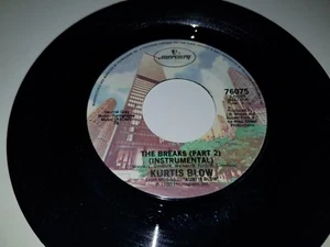 KURTIS BLOW The Breaks Part 1 and 2 MERCURY 76075 45 VINYL 7" RECORD - Imagen 1 de 2