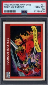 1990 Marvel Universe #91 Thor vs. Surtur PSA 10 - Picture 1 of 2