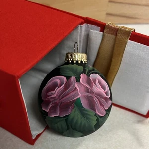 Hand-Painted Ornament - The Butchart Gardens - Rose Flower Bulb - Picture 1 of 6