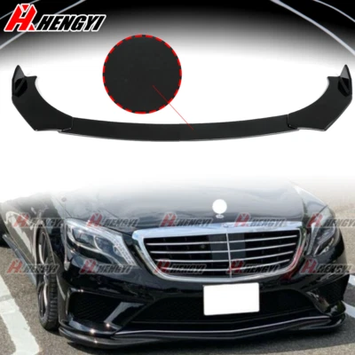 Комплект спойлеров кромок переднего бампера автомобиля глянцевый черный для Mercedes-Benz - Изображение 1 из 4