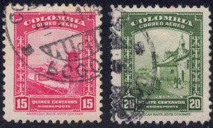 1941 Colombia SC# C123-C124 - Spanish Fortification - Colonial Bogota - Used - Picture 1 of 2