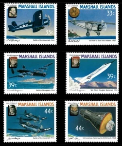 Marshall Islands 1987 - Historic Flights and Pilots - Set of 6v - 136-41 - MNH - Picture 1 of 1
