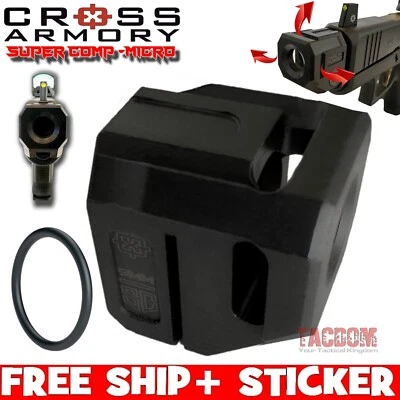 CROSS ARMORY SUPER COMP MICRO 9MM - PORTA TRIPLA - GLOCK SIG - MENOS RECUO - PRETO - Imagem 1 de 4