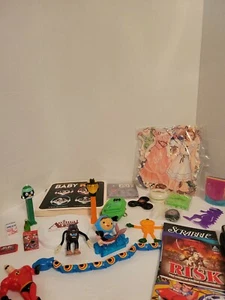 Junk Drawer Lot  Paper Dolls, Wacky Pkg Minis, Zip Drive, Pez, Kiss Book, Toys - Picture 1 of 9