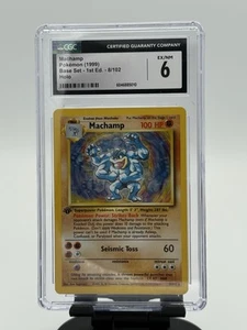 1999 Pokemon Machamp 8/102 Base Set Holo 1st Ed Rare Pokémon CGC 6 PSA BGS WoTC - Picture 1 of 2